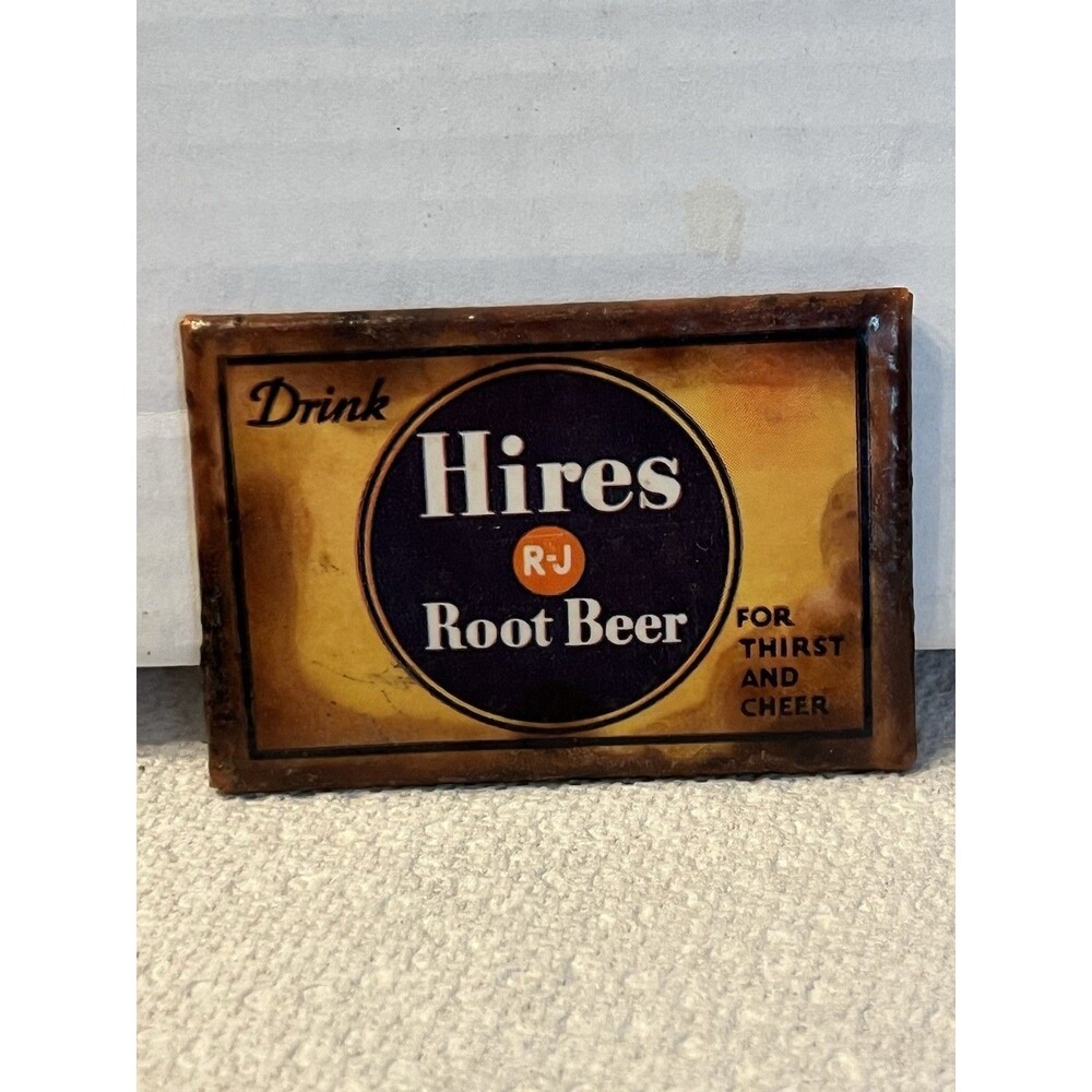 vintage Hires Root Beer advertising pocket mirror 3โ x 2โ